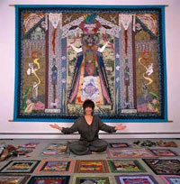 Amy with some of her Tapestries